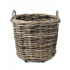 Übertopf Rattan mit Rollen