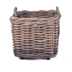 Übertopf Rattan mit Rollen