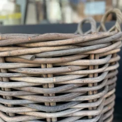 Übertopf Rattan mit Rollen