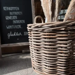 Übertopf Rattan mit Rollen