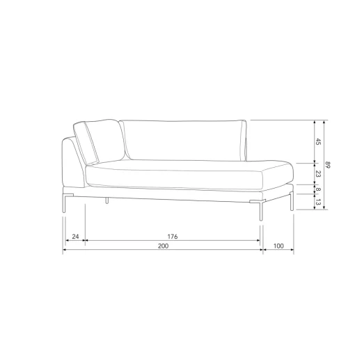 Chaiselongue Couple rechts
