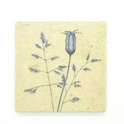 Fliese/Untersetzer Kapsel und Gräser