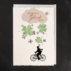 Glücksklee Karte. Glücksregen.