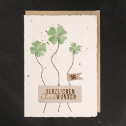 Glücksklee Karte. Herzlichen Glückwunsch