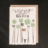 Glücksklee Karte. Wald voller Glück