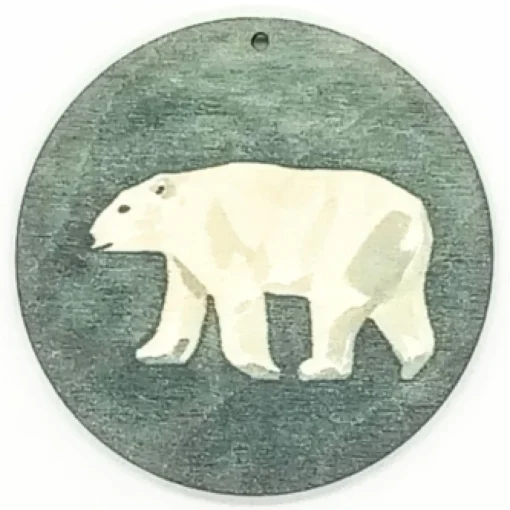 Holzanhänger Bär grün