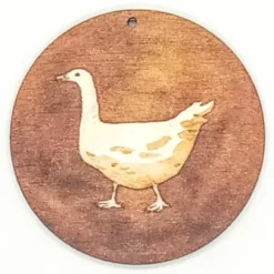 Holzanhänger Gans braun
