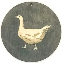 Holzanhänger Gans grün