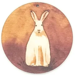 Holzanhänger Hase braun
