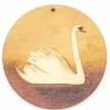 Holzanhänger Schwan braun
