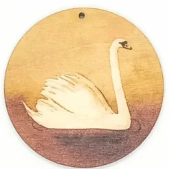 Holzanhänger Schwan braun