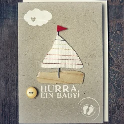 Karte Baby Hurra ein Baby