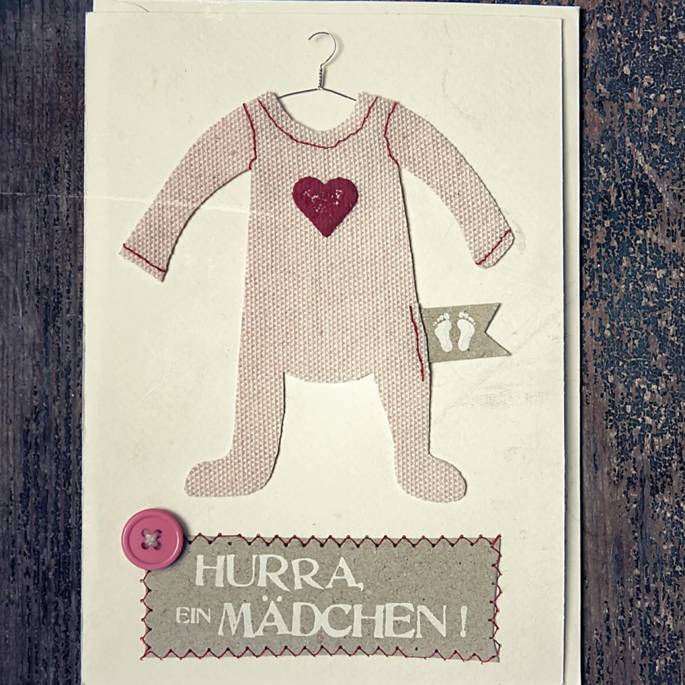 Karte Baby Hurra ein Mädchen