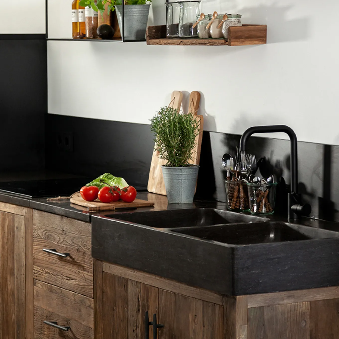 Küchenzeile Altholz