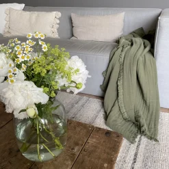 Kissenbezug mit Quasten