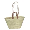 Korbtasche mit Lederhenkel + Griff
