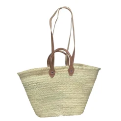 Korbtasche mit Lederhenkel + Griff