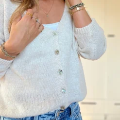 kurze Strickjacke Knöpfe
