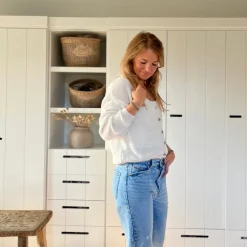 kurze Strickjacke Knöpfe