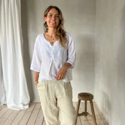 kurzes Leinen Shirt