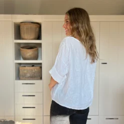 Leinenjacke kurz, Knopfleiste