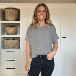 Leinenshirt, Knöpfe Rücken