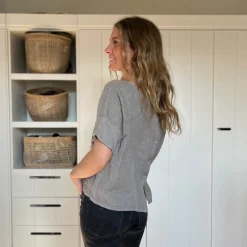 Leinenshirt, Knöpfe Rücken