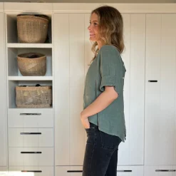 Leinenshirt, Knöpfe Rücken