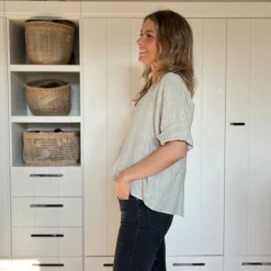 Leinenshirt, Knöpfe Rücken