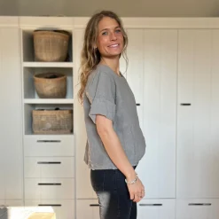 Leinenshirt, Knöpfe Rücken