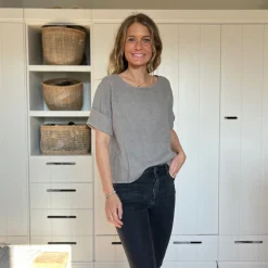 Leinenshirt, Knöpfe Rücken