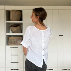 Leinenshirt, Knöpfe Rücken