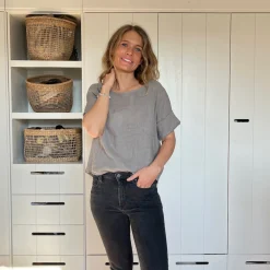 Leinenshirt, Knöpfe Rücken