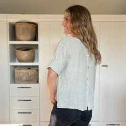 Leinenshirt, Knöpfe Rücken