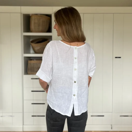 Leinenshirt, Knöpfe Rücken