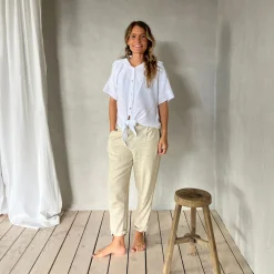 Musselin Bluse Knoten