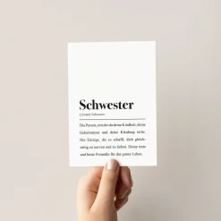 Postkarte "Schwester"