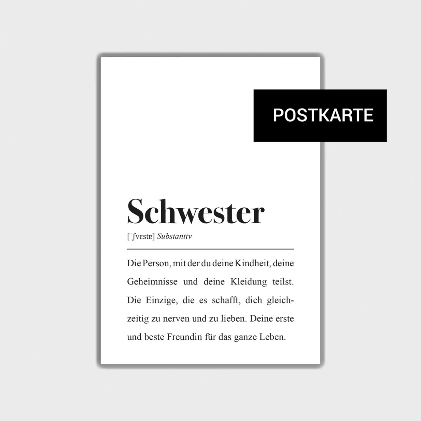Postkarte "Schwester"