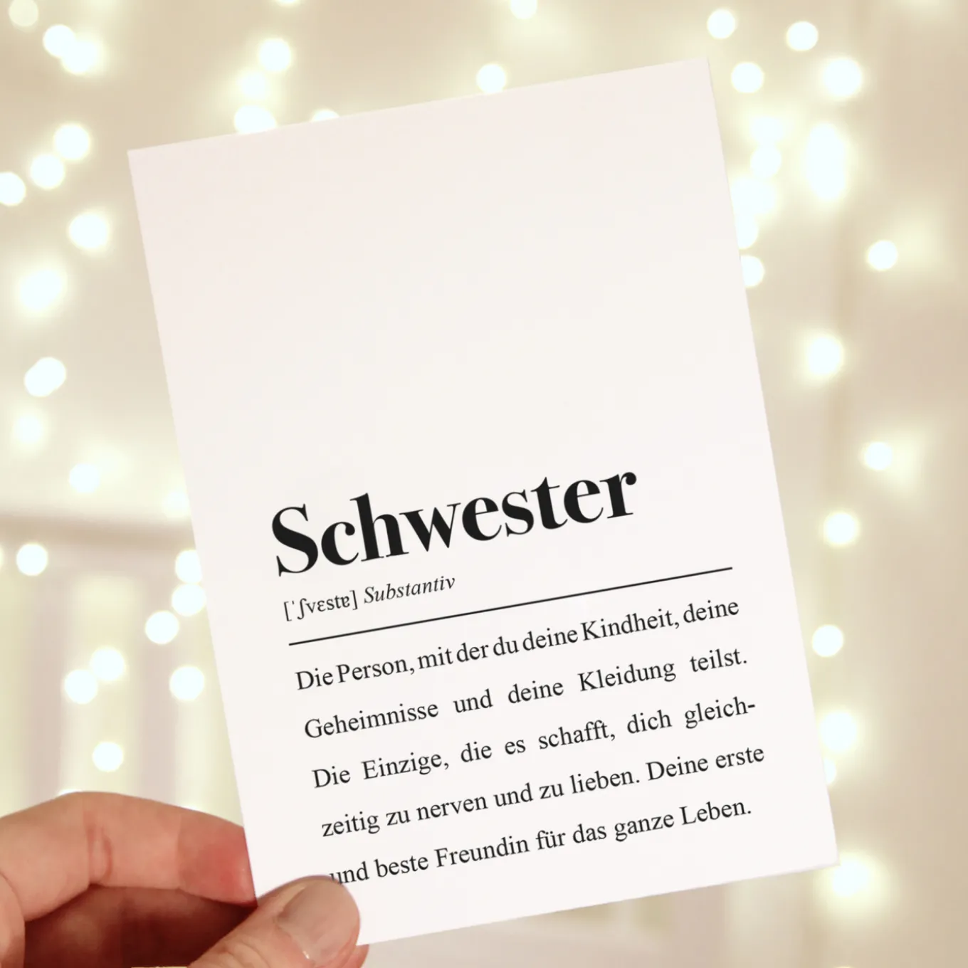Postkarte "Schwester"