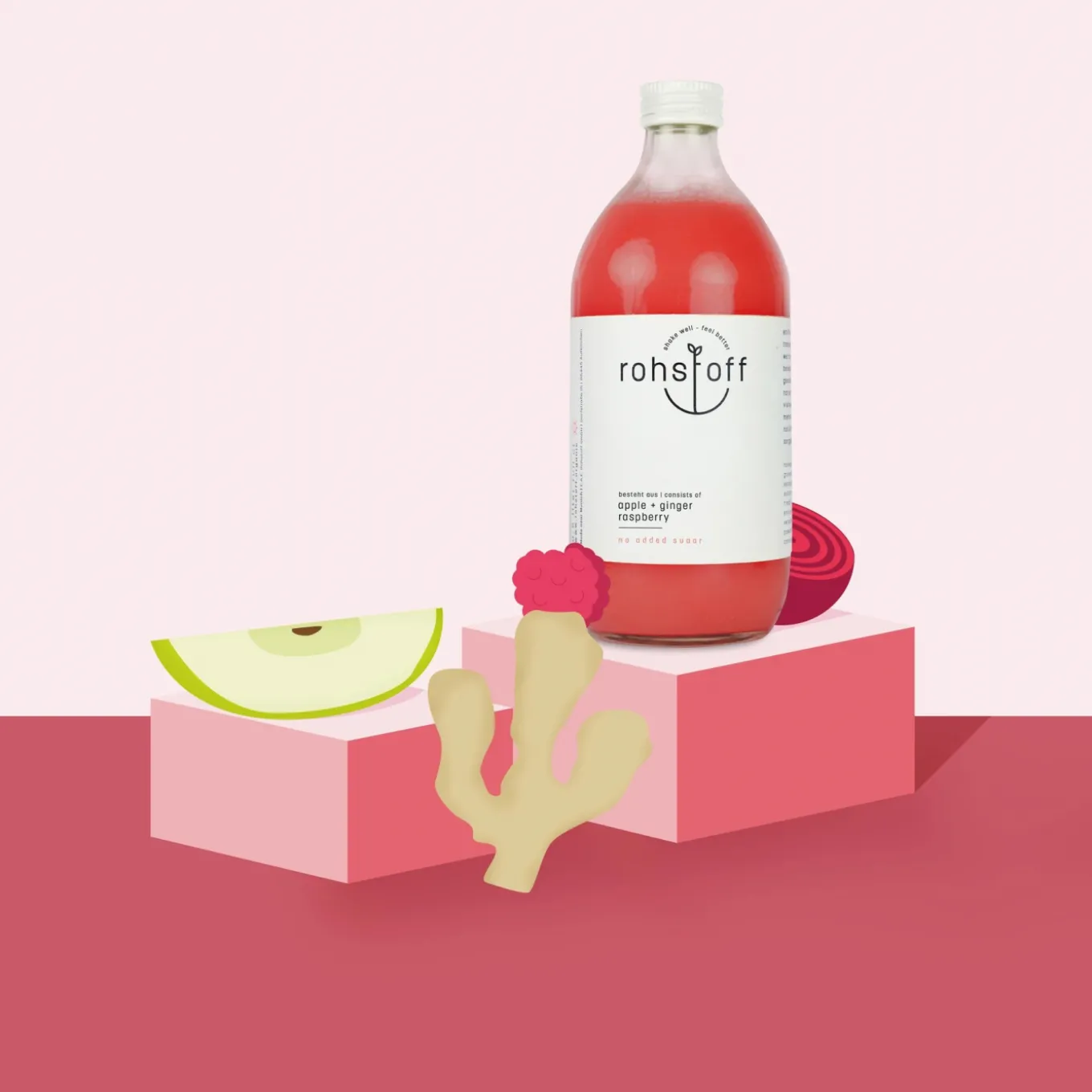 rohstoff Apfel + Ingwer +Himbeere