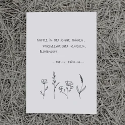 Slowlay Postkarte "Kaffee in der Sonne .... endlich Frühling"