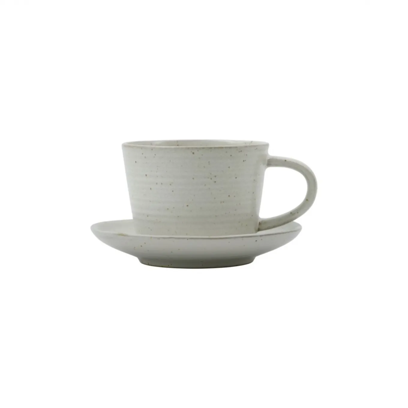 Tasse Steingut mit Unterteller