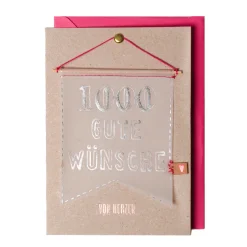 Wimpel Karte. 1000 gute Wünsche.