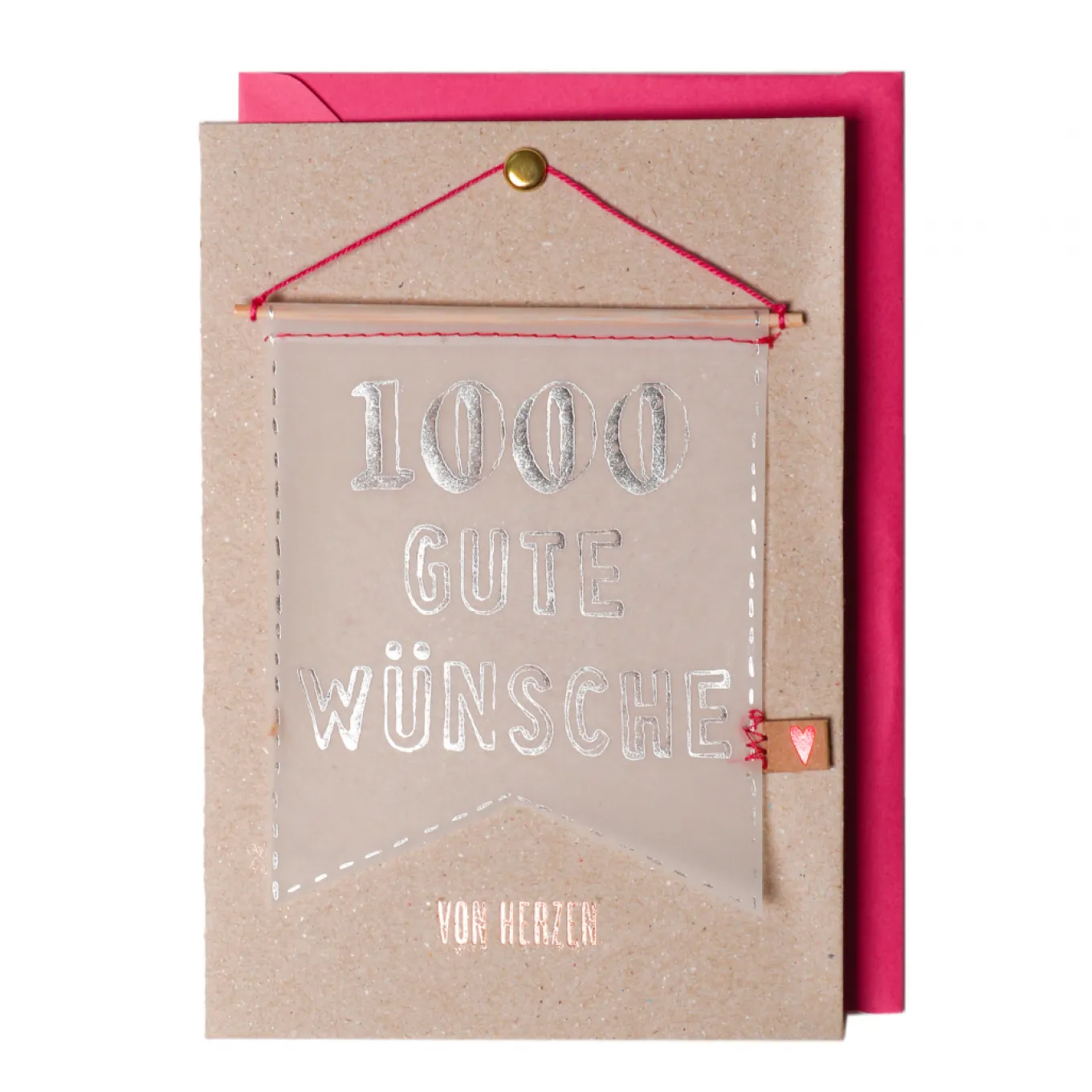 Wimpel Karte. 1000 gute Wünsche.